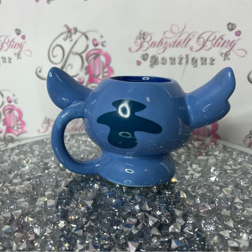 Disney mug cup glassware drinkware drinks big ears Blue Stitch Character Mug - Picture 5 of 8